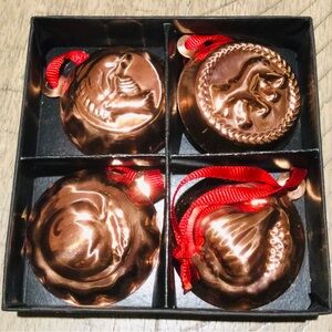 Copper Kitchen Mold Mini’s Christmas Ornaments Set (From Germany)